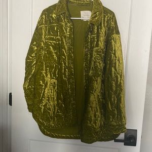 Anthropologie light weight velvet quilted jacket